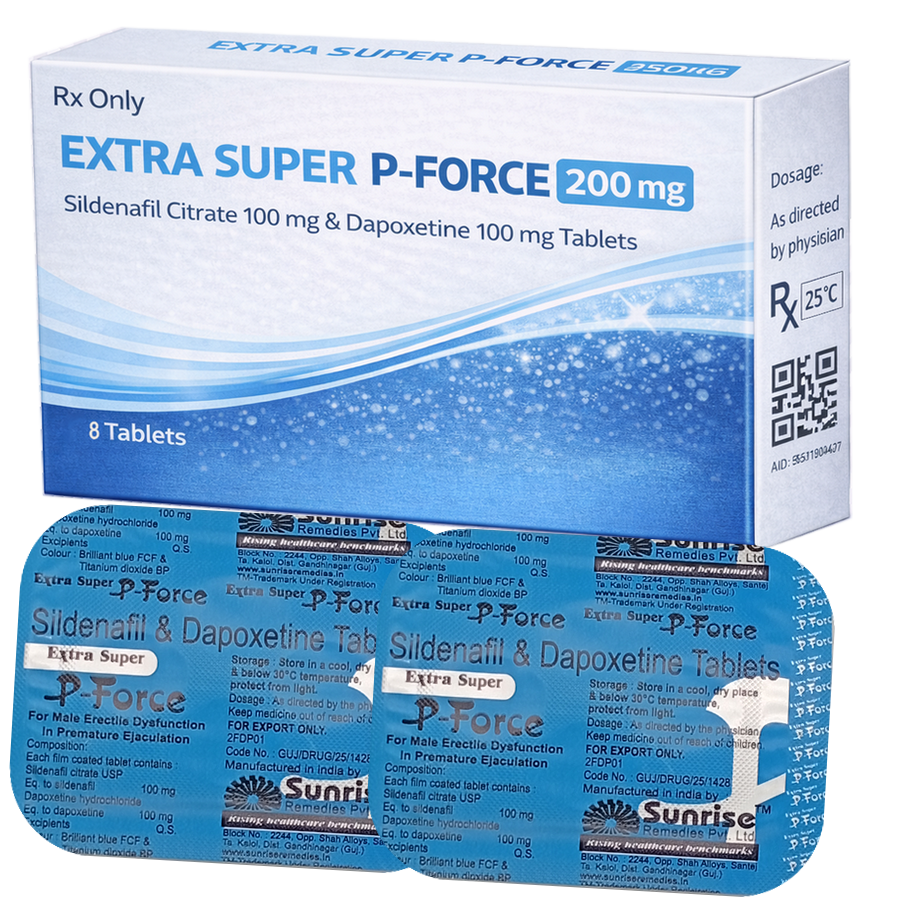 Extra Super P-Force 200mg : cena za 2 balenia - 8ks tablet
