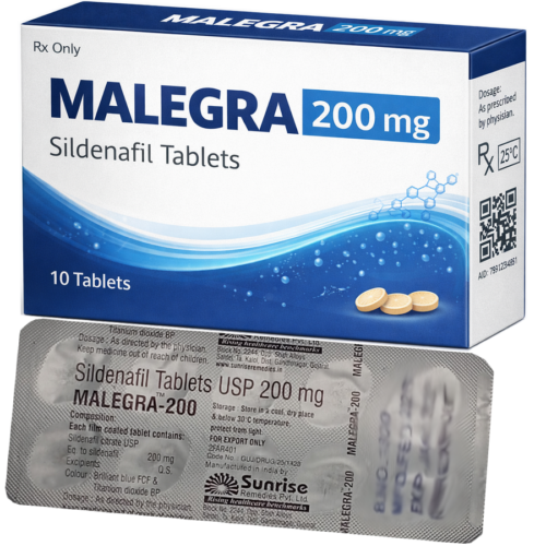 Malegra 200mg Super : cena za 2 balenia - 20ks tablet