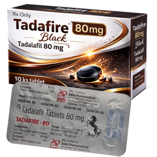 Tadafire 80mg Black (Tadalafil) : cena za 2 balenia - 20ks tablet